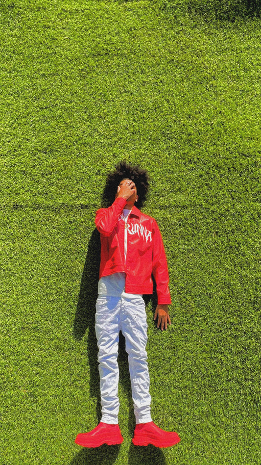 Road Runna Leather Jacket Red / White 